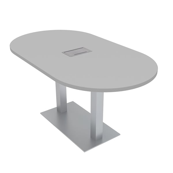 33.5 in W, 69.5 in L, 29 in H, Engineered Wood Top, Grey